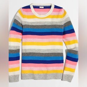 J.CREW Teddie LAMBS WOOL Blend Striped Multi Pullover Sweater Sz Small F7810